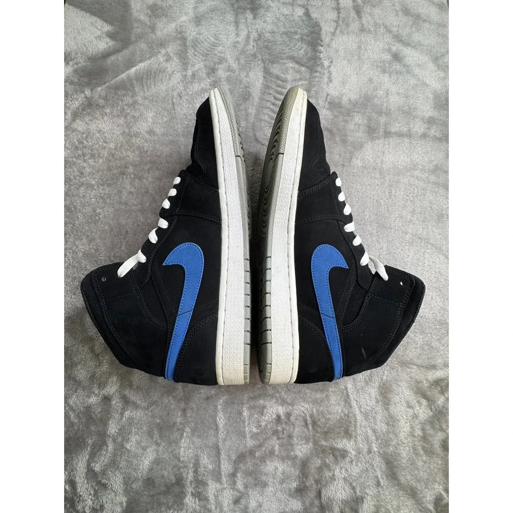 Air Jordan 1 Mid Multicolor Swoosh Black Mens 10 Basketball Shoes 554724-065